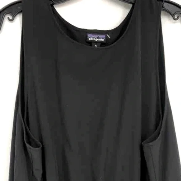 EUC [Patagonia] Fleetwith Belted Sleeveless Tank Pocketed Dress Black Women’s XL - Picture 12 of 14